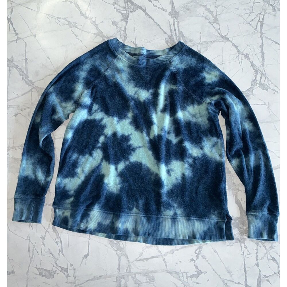 American Eagle Soft & Sexy Terry Crewneck Size S Blue Tie Dye Sweatshirt